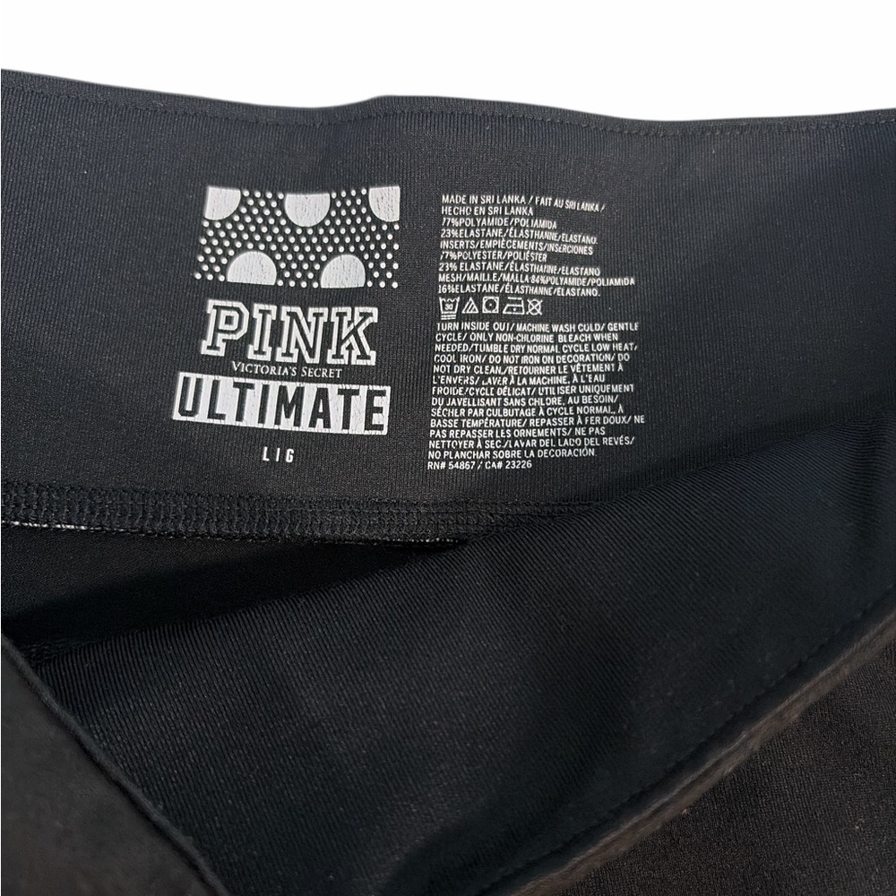 PINK Ultimate Leggings UY2K track pant Black snap side Logo wide leg pocket L - Picture 13 of 14